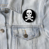 klassischer Totenkopf mit gekreuzter Knochen Button (Beispiel)