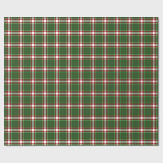 Klassischer traditioneller dunkelgrüner Gingham Geschenkpapier (Flach)