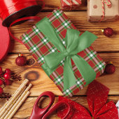 Klassischer traditioneller dunkelgrüner Gingham Geschenkpapier