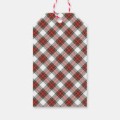 Klassischer Traditioneller Weihnachtskranz Kariert Geschenkanhänger (Rückseite)