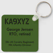 Klassischer tragbarer Transceiver AN/VRC-77 Schlüsselanhänger (Rückseite)