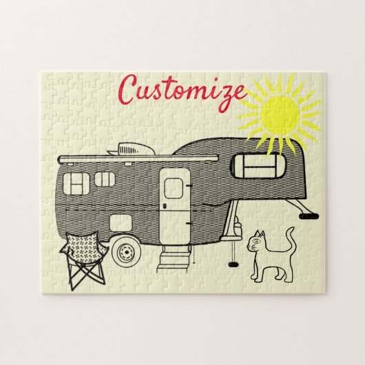 Klassischer Trailer Caravan Thunder_Cove Puzzle (Horizontal)