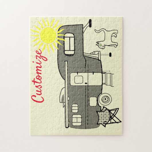 Klassischer Trailer Caravan Thunder_Cove Puzzle (Vertikal)