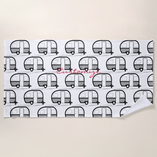 Klassischer Trailer Caravan Thunder_Cove Strandtuch (Vorderseite)