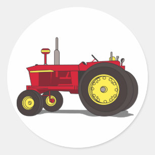 Klassischer Traktor Runder Aufkleber