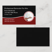 Klassischer trendiger Barkeeper für die Vermietung Visitenkarte (Vorne/Hinten)
