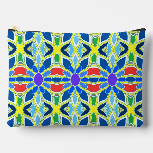 Klassischer, trendiger Schminkbeutel in Multicolor Zubehörtasche (Vorderseite)