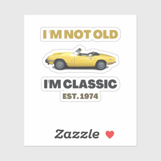 Klassischer Triumph Spitfire I am Classic Tshirt Aufkleber (Blatt)