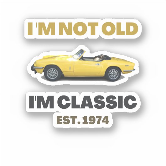 Klassischer Triumph Spitfire I am Classic Tshirt Aufkleber (Vorderseite)