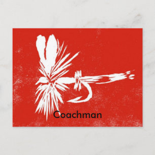 Klassischer Trout Fly Postcard "Red Coachman" Postkarte