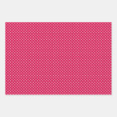 Klassischer Tupfen Weiß - Himbeere Geschenkpapier Set (Vorderseite 3)