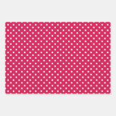 Klassischer Tupfen Weiß - Himbeere Geschenkpapier Set (Vorderseite 2)