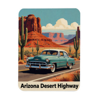 🏜️ Klassischer Türkiser Wagen Arizona Reise Straß Magnet