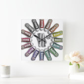 Klassischer Turnschuh-Kreis Quadratische Wanduhr (Zuhause)