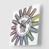 Klassischer Turnschuh-Kreis Quadratische Wanduhr (Winkel)