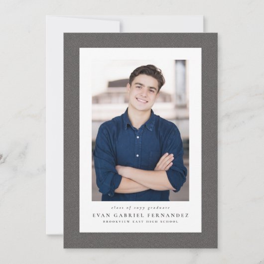 Klassischer Tweed-Rahmen, einfach grau, Foto Absch Ankündigung (Vorderseite)