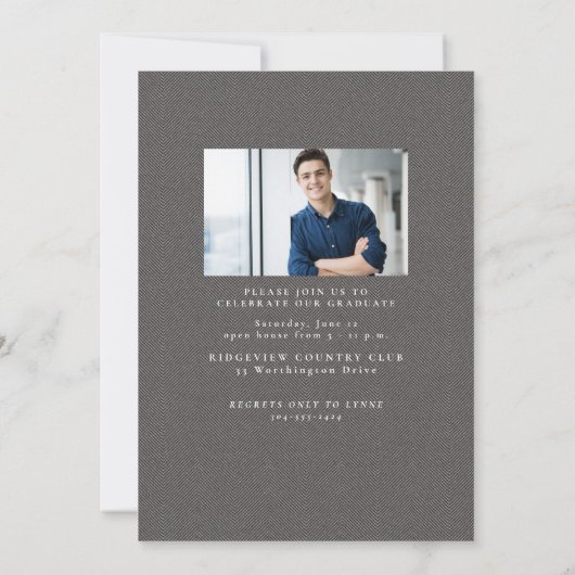 Klassischer Tweed-Rahmen, einfach grau, Foto Absch Ankündigung (Rückseite)