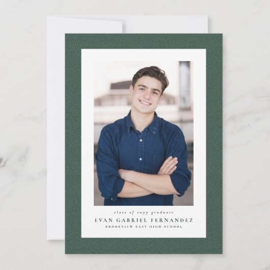 Klassischer Tweed-Rahmen, schlichtes grünes Foto A Ankündigung (Vorderseite)