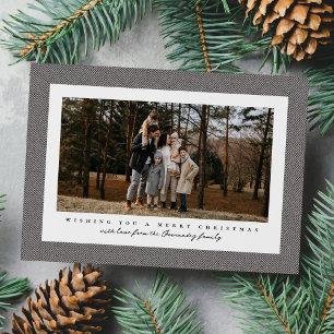 Klassischer Tweed Rahmen schwarz weißes Weihnachts Feiertagskarte