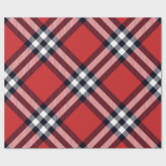 Klassischer und eleganter Karierter Urlaub in Rot Geschenkpapier (Flach)