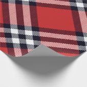 Klassischer und eleganter Karierter Urlaub in Rot Geschenkpapier (Ecke)