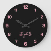 Klassischer und eleganter Name Schwarz und Baby Pi Große Wanduhr (Vorderseite)