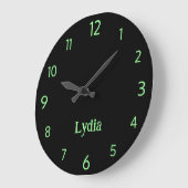 Klassischer und eleganter Name Schwarz und Neon Mi Große Wanduhr (Winkel)