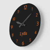 Klassischer und eleganter Name Schwarz und Sunset Große Wanduhr (Winkel)