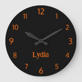 Klassischer und eleganter Name Schwarz und Sunset Große Wanduhr (Vorderseite)