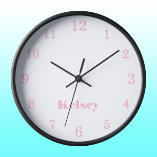 Klassischer und eleganter Name von Weiß und Cotton Große Wanduhr