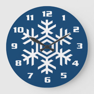 Klassischer und eleganter Schneefloh-Christmas Große Wanduhr