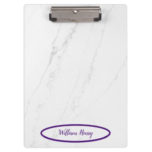 Klassischer und funktioneller weißer Marmor Klemmbrett (Vorderseite)