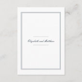 Klassischer und schlichter Eleganter Hochzeitsstil Begleitkarte (Rückseite)