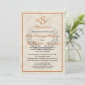 Klassischer Uni-Abschluss für Marmorwreath Monogra Einladung (Stehend Vorderseite)