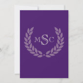 Klassischer Uni-Abschluss für Marmorwreath Monogra Einladung (Rückseite)