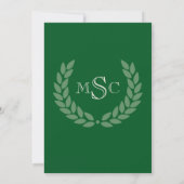 Klassischer Uni-Abschluss für Marmorwreath Monogra Einladung (Rückseite)