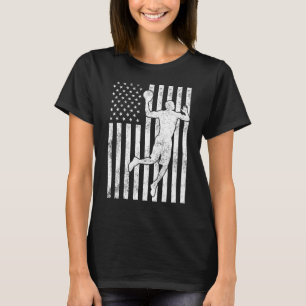 Klassischer US-Flagge Basketball Druck Usa Flagge T-Shirt