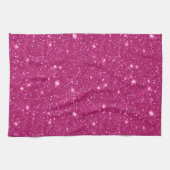Klassischer Valentinstag-Trend in Rosa Glitter-Opt Geschirrtuch (Horizontal)