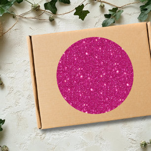 Klassischer Valentinstag-Trend in Rosa Glitter-Opt Runder Aufkleber