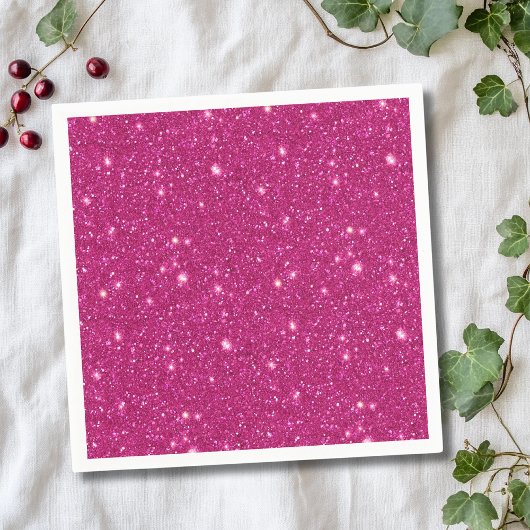 Klassischer Valentinstag-Trend in Rosa Glitter-Opt Serviette