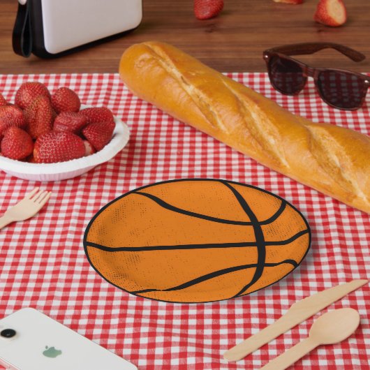 Klassischer Varsity-Basketball-Spieltag-Stil Pappteller (Picknick)