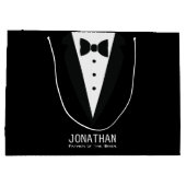 Klassischer Vater der Braut Hochzeit Tuxedo Große Geschenktüte (Rückseite)