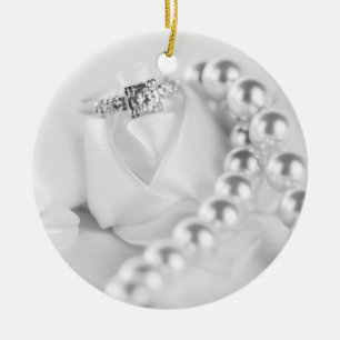 Klassischer Verlobungs-Ring Keramik Ornament