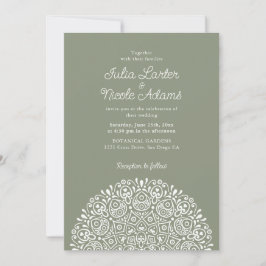 Klassischer verzierter Art Deco Stil Mandala Hochz Einladung