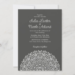 Klassischer verzierter Art Deco Stil Mandala-Hochz Einladung