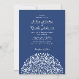 Klassischer verzierter Art Deco Stil Mandala Hochz Einladung