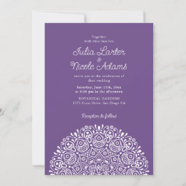 Klassischer verzierter Art Deco Stil Mandala Hochz Einladung