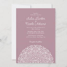 Klassischer verzierter Art Deco Stil Mandala Hochz Einladung