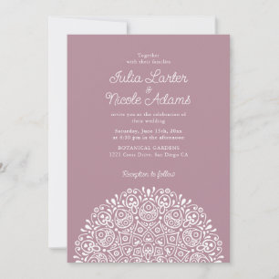 Klassischer verzierter Art Deco Stil Mandala Hochz Einladung