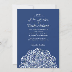 Klassischer verzierter Art Deco Stil Mandala Hochz Einladung